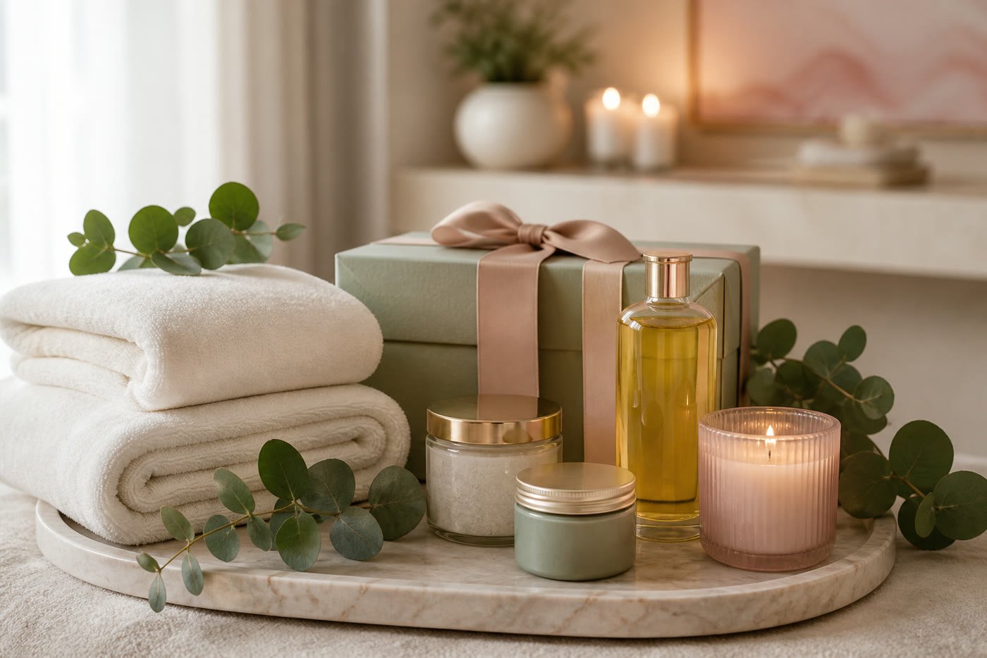 Dream Day Spa package with elegant wellness products